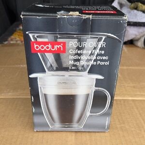 Bodum Pour Over Single Serve Coffee Maker 12 Ounce Set NIB